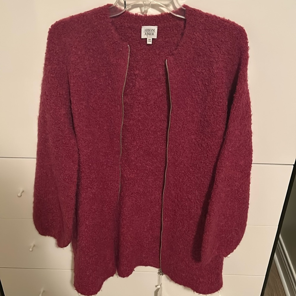 Armani Junior Girls knit cardigan with zipper, NWT